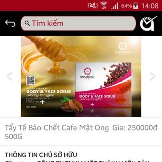 Tẩy tế bào chết Cafe Mật Ong Diamond Lady 500g