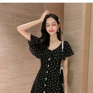Thời trang công sở đầm váy đi tiệc đi biển set áo sơ mi và váy đầm tay dài