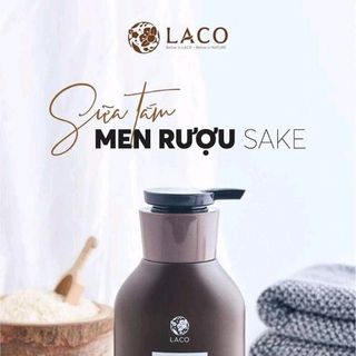 Laco- Sữa tắm ủ trắng mềm mịn da men rượu SaKe