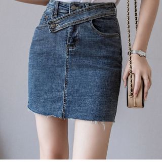 Áo tay dài cổ nơ quần jean váy denim nữ