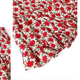 Set bộ váy voan hoa áo pull set váy dài áo pull tươi trẻ phong cách phù hợp đi du lịch đi biển