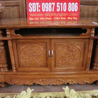 KỆ TIVI CỘT NHO ĐẸP CHẤT LIỆU GỖ GÕ ĐỎ TỰ NHIÊN
