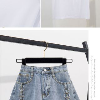 Set bộ jean mooc và pull Áo thun quần jean Đầm rời form mặc thoải mái