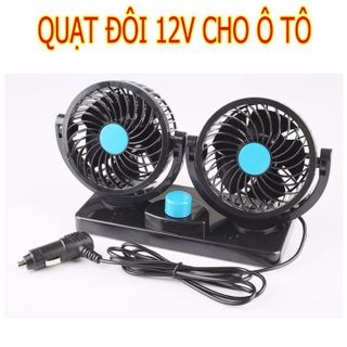 Quạt 12V cho oto/Quạt máy đôi mini 12v điều chỉnh 360 độ