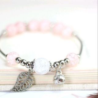 Vòng tay phong thủy đá tuyết mẫu mới nhất mix kim loại