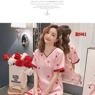 BN41-Bộ đồ ngủ nữ chất phi lụa mát mịn quần đùi