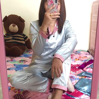 Phi lụa Tay dài - Quần dài vải dầy mịn