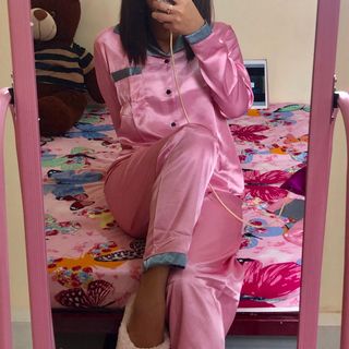 Phi lụa Tay dài - Quần dài vải dầy mịn