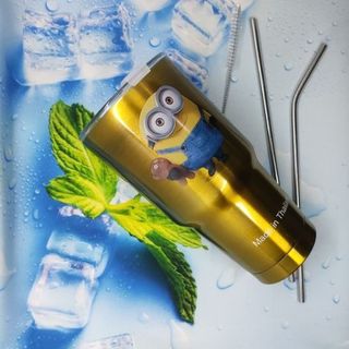 FULL BỘ BÌNH GIỮ NHIỆT 900ml - 2 ống hút inox 1 cọ rửa 1 túi đựng