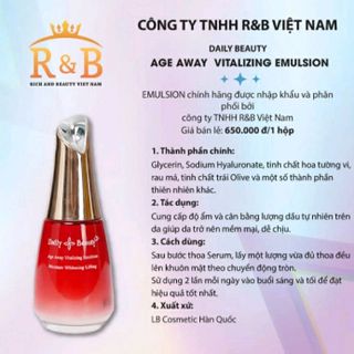 Age Away Vitalizing Emulsion - sữa dưỡng trắng sáng