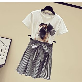 Thời trang công sở đầm váy đi tiệc đi biển set áo sơ mi và váy set đầm thun