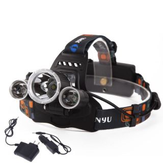 Đèn pin đội đầu siêu sáng - Đèn Pin Led Siêu Sáng Đội Đầu 3 Bóng Đen Nhiều Chế độ