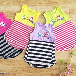 Đầm thun SN màu váy sọc họa tiết cành cây size 1-8 giá sỉ