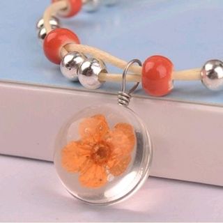 Vòng tay phong thủy ép hoa khô Vòng tay đẹp nhiều màu