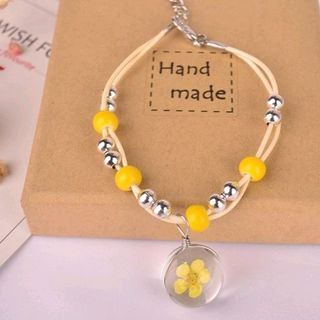 Vòng tay phong thủy ép hoa khô Vòng tay đẹp nhiều màu