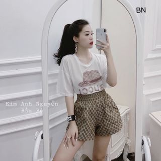 set bộ đồ nữ đẹp chất cá tính dễ thương giá rẻ áo phông quần đũi sooc gucc BN 76438 Kèm Ảnh Thật giá sỉ