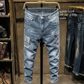 Quần jean nam thêu chuyên sỉ jean 2KJean