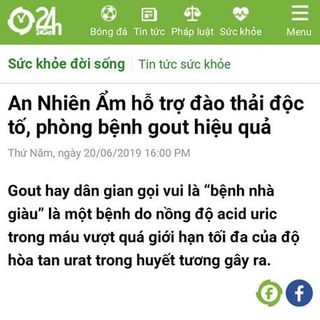 Thải Độc Gan An Nhiên Ẩm - Bệnh Gout men gan mỡ máu huyết áp cao đại tràng