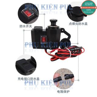 SẠC XE MÁY KẾT HỢP BÁO BÌNH VÀ TẨU THUỐC