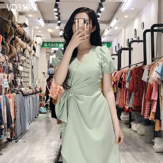 Đầm Xếp Eo Khóa Beo 319