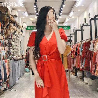 Đầm Xếp Eo Khóa Beo 319