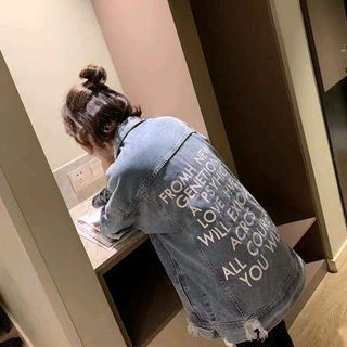 Áo khoác jean Unisex in chữ