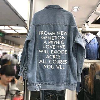 Áo khoác jean Unisex in chữ
