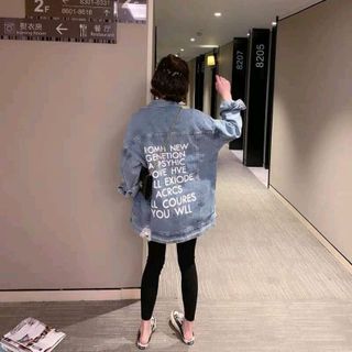 Áo khoác jean Unisex in chữ