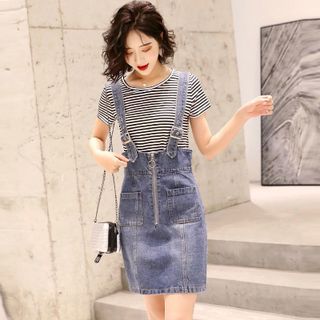 Đầm Yếm Jean Dây Gài Năng Động