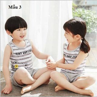 Bộ ba lỗ cotton cho bé trai và bé gái từ 10-17kg