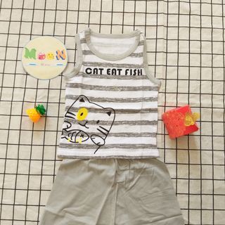 Bộ ba lỗ cotton cho bé trai và bé gái từ 10-17kg