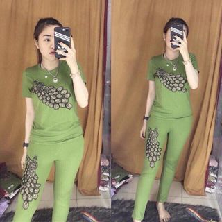 Bộ đồ nữ hoạ tiết chim công MS02