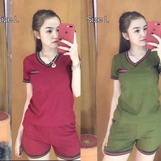 BỘ ĐỒ SHORT CỔ TIM NĂNG ĐỘNG