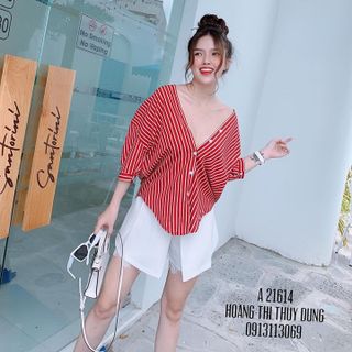 ÁO THUN SỌC CỔ V