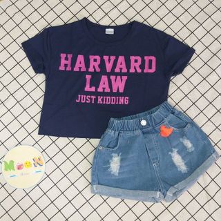 Đồ bộ bé ái áo phông croptop và quần sooc