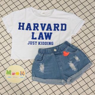Đồ bộ bé ái áo phông croptop và quần sooc