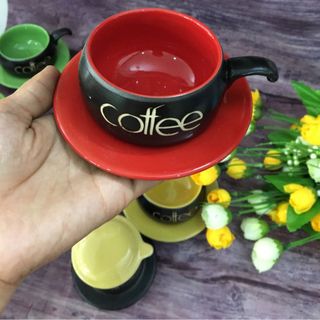 Bộ phin cafe sứ Bát Tràng 6 màu riêng màu hoa 3D giá cao hơn 15k