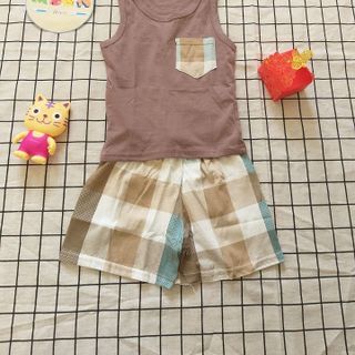 Bộ đồ ở nhà áo ba lỗ quần đùi bé trai và bé gái