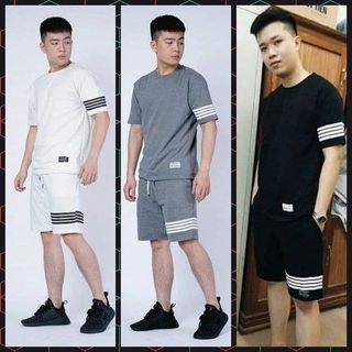BỘ ĐỒ THỂ THAO PHÙ HỢP CHO CẢ NAM VÀ NỮ THUN MÈ 4 SỌC1