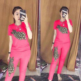 Bộ đồ nữ hoạ tiết chim công MS01