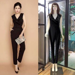 Jum bèo cổ tim cột dây eo xinh xắn