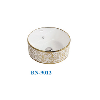 Chậu Lavabo nghệ thuật viền hoa văn - BN-9012