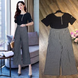 Jum lửng ống suông tay xẻ đính hột