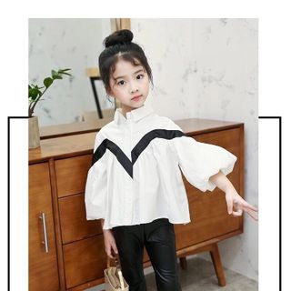 Áo kiểu sơ mi tay phồng bé gái giá sỉ tphcm