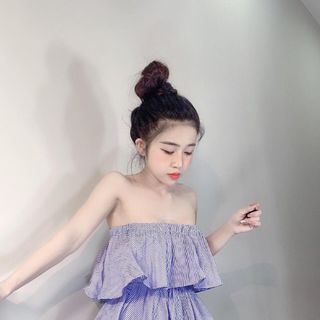 Jum tầng cúp ngực sọc kẻ xanh