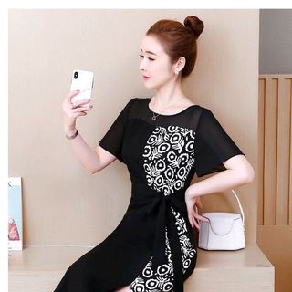 Đầm voal lụa phối cách điệu