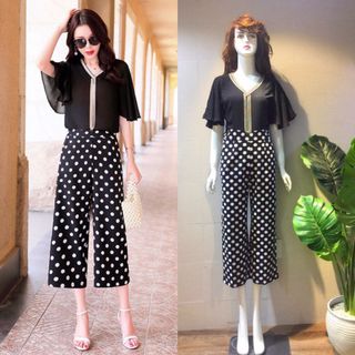 Jum lửng ống suông tay cánh tiên phối dây bạch kim xinh xắn