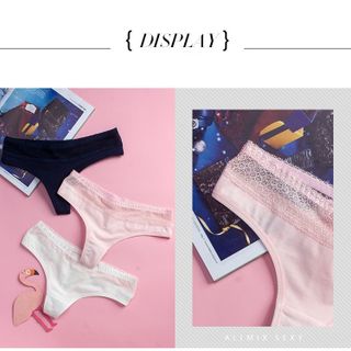 QVI83 - Quần lót lọt khe cotton ren trên - hàng cao cấp