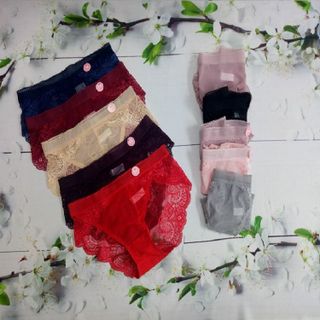 QTH204 - Quần lót lưới ren mông phối ren 2 bên