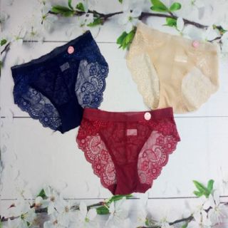 QTH204 - Quần lót lưới ren mông phối ren 2 bên